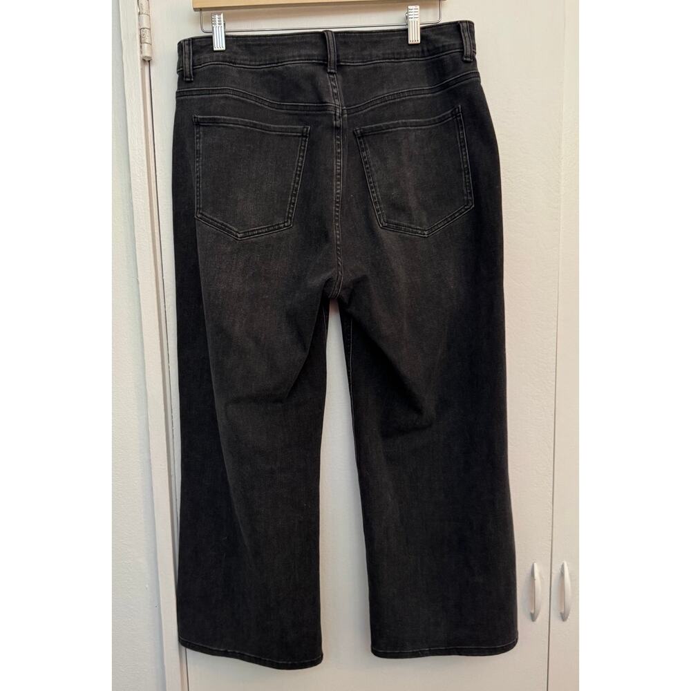 Bella Stretch Patch Pocket Wide Leg Jeans in Black Size 32 - Picture 4 of 5